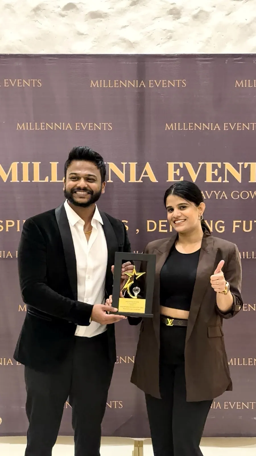 A Millennia award presented at the Bengaluru edition