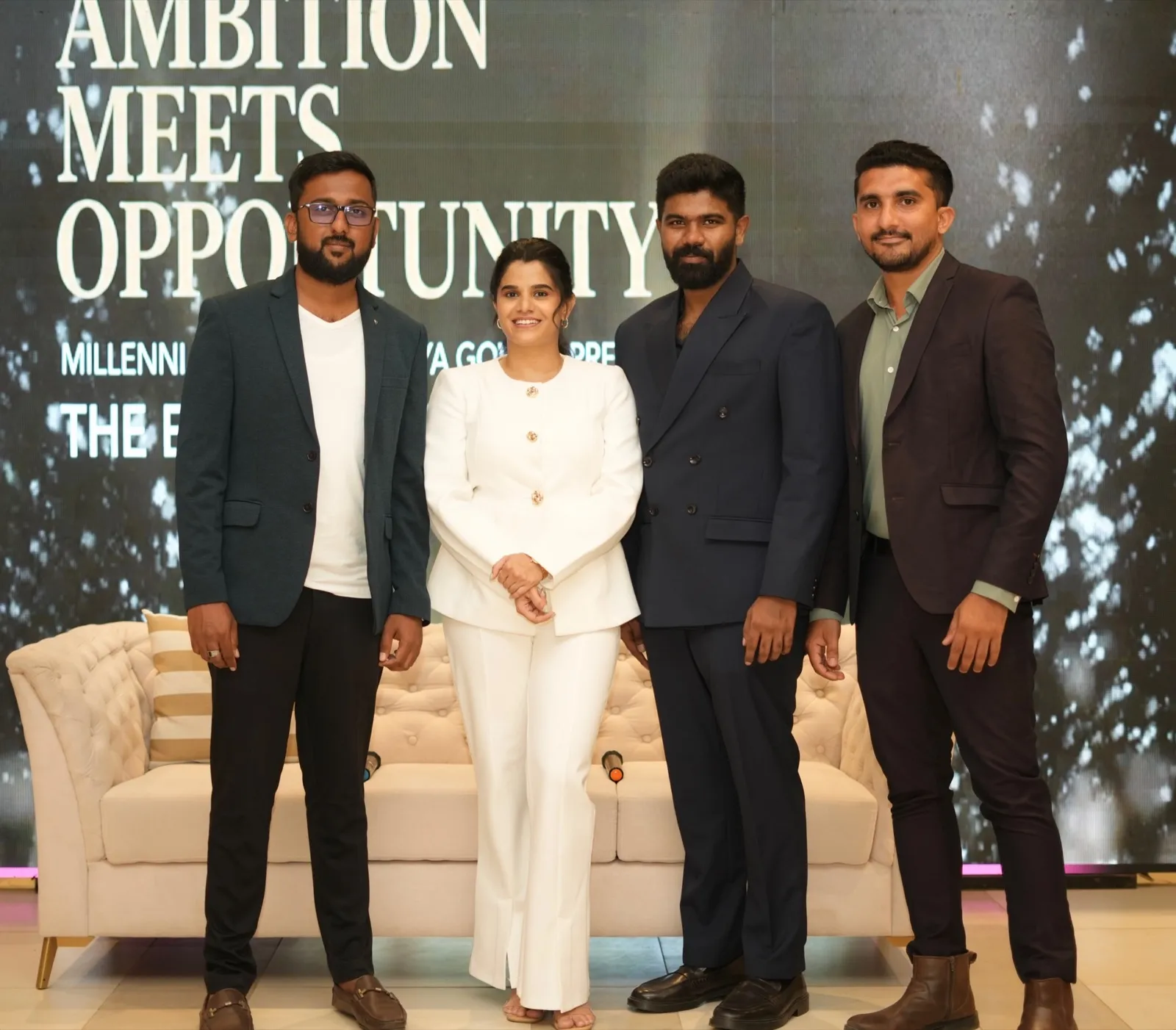 Navya Gowda with the Millennia team