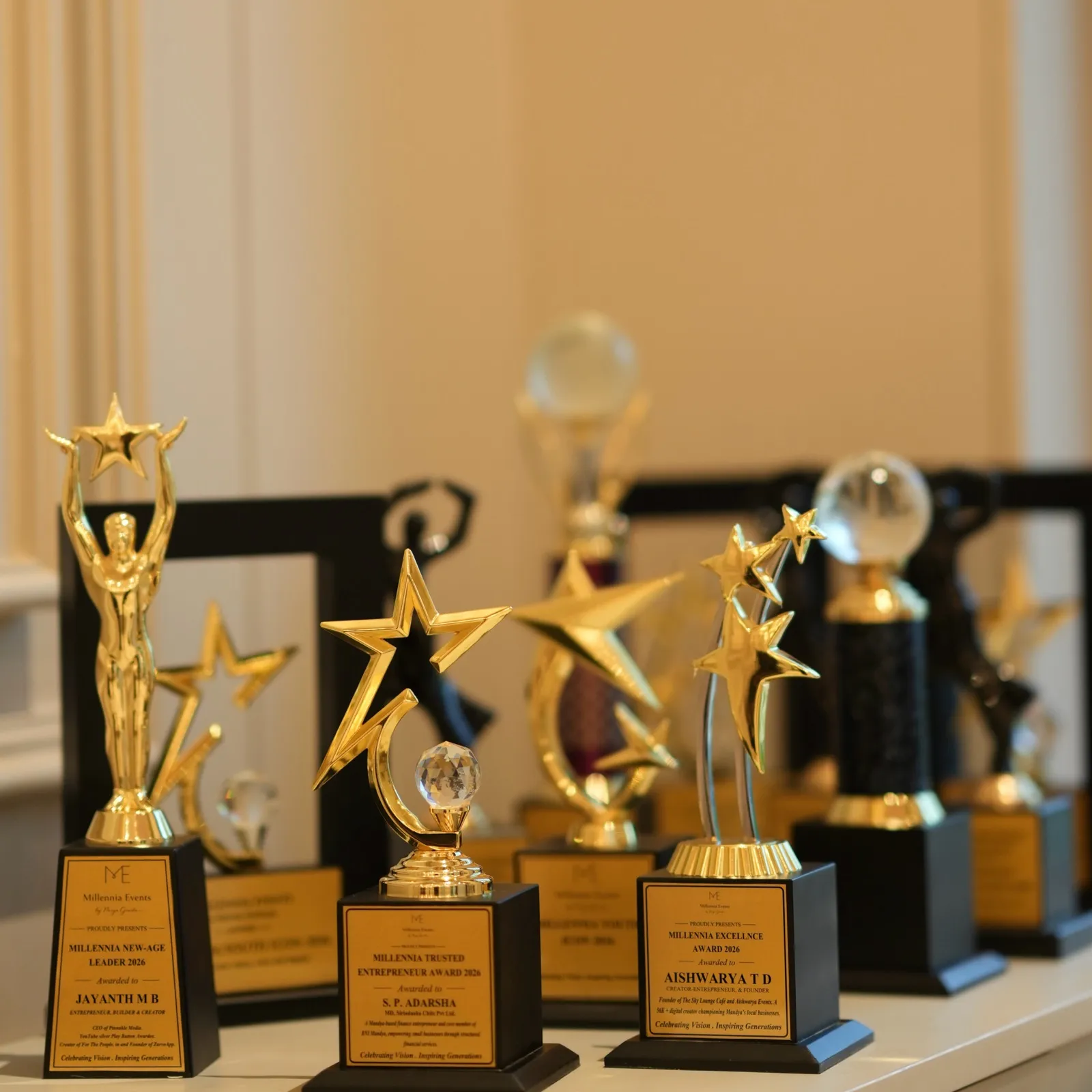 Millennia award trophies